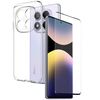 Per Xiaomi Redmi Note 14 Pro 4G NORTHJO 2 in 1 Custodia protettiva in TPU per telefono, pellicola protettiva in vetro temperato (trasparente)