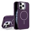 Custodia per iPhone 11 Pro Max con supporto per obiettivo in silicone organico MagSafe (viola)