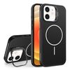 Custodia per iPhone 12 con supporto per obiettivo in silicone organico MagSafe (nero)