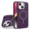 Custodia per iPhone 14 con supporto per obiettivo in silicone organico MagSafe (viola)