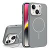 Custodia per iPhone 14 con supporto per obiettivo in silicone organico MagSafe (grigio)