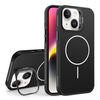 Custodia per iPhone 14 con supporto per obiettivo in silicone organico MagSafe (nero)