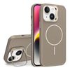 Custodia per iPhone 14 con supporto per obiettivo in silicone organico MagSafe (oro deserto)