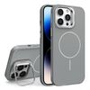 Custodia per iPhone 14 Pro con supporto per obiettivo in silicone organico MagSafe (grigio)