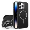 Custodia per iPhone 14 Pro con supporto per obiettivo in silicone organico MagSafe (nero)