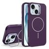 Custodia per iPhone 15 con supporto per obiettivo in silicone organico MagSafe (viola)