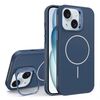 Custodia per iPhone 15 con supporto per obiettivo in silicone organico MagSafe (blu)