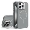 Custodia per iPhone 15 Pro Max con supporto per obiettivo in silicone organico MagSafe (grigio)
