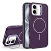 Custodia per iPhone 16 con supporto per obiettivo in silicone organico MagSafe (viola)