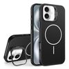 Custodia per iPhone 16 con supporto per obiettivo in silicone organico MagSafe (nero)