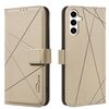 Custodia in pelle con motivo geometrico RFID per Samsung Galaxy A56 (beige)