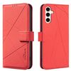 Custodia in pelle con motivo geometrico RFID per Samsung Galaxy A56 (rossa)