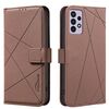 Custodia in pelle con motivo geometrico RFID per Samsung Galaxy A72 (marrone)