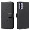 Custodia in pelle con motivo geometrico RFID per Samsung Galaxy A72 (nera)