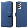 Custodia in pelle con motivo geometrico RFID per Samsung Galaxy A73 5G (blu)