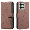 Custodia in pelle con motivo geometrico RFID per Motorola Moto G75 (marrone)