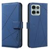Custodia in pelle con motivo geometrico RFID per Motorola Moto G75 (blu)