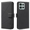 Custodia in pelle con motivo geometrico RFID per Motorola Moto G75 (nera)