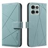 Custodia in pelle con motivo geometrico RFID per Motorola Moto G75 (verde)