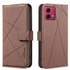 Custodia in pelle con motivo geometrico RFID per Motorola Moto G84 5G (marrone)