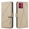 Custodia in pelle con motivo geometrico RFID per Motorola Moto G84 5G (beige)