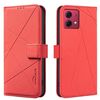 Custodia in pelle con motivo geometrico RFID per Motorola Moto G84 5G (rossa)