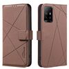 Custodia in pelle con motivo geometrico RFID per OPPO A94 5G / F19 Pro+ / Reno5 Z 5G (marrone)