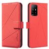 Custodia in pelle con motivo geometrico RFID per OPPO A94 5G / F19 Pro+ / Reno5 Z 5G (rossa)