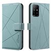 Custodia in pelle con motivo geometrico RFID per OPPO A94 5G / F19 Pro+ / Reno5 Z 5G (verde)