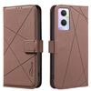Custodia in pelle con motivo geometrico RFID per OPPO A96 5G / Reno7 Z (marrone)