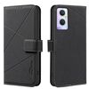 Custodia per telefono in pelle con motivo geometrico RFID per OPPO A96 5G / Reno7 Z (nera)