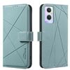 Custodia per telefono in pelle con motivo geometrico RFID per OPPO A96 5G / Reno7 Z (verde)