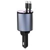 Caricabatterie accendisigari con cavo retrattile in metallo da 100 W per auto, specifiche: TIPO C + TIPO C (PD + QC)