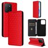 For Honor X5b / X5b Plus Cubic Grid Texture Flip Leather Phone Case(Red)