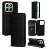 For Honor X6b 4G Cubic Grid Texture Flip Leather Phone Case(Black)