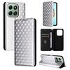 For Honor X6b 4G Cubic Grid Texture Flip Leather Phone Case(Silver)