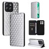 For Honor X8c 4G Cubic Grid Texture Flip Leather Phone Case(Silver)