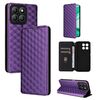 For Honor X8c 4G Cubic Grid Texture Flip Leather Phone Case(Purple)