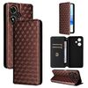 For Honor Play 50 / Play 50m Cubic Grid Texture Flip Leather Phone Case(Brown)