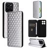 For Honor Play 60 Plus Cubic Grid Texture Flip Leather Phone Case(Silver)