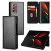 For Samsung Galaxy Z Fold2 Cubic Grid Texture Flip Leather Phone Case(Black)