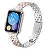 For Xiaomi Mi Band 8 Pro Five Beads Slingshot Buckle Steel Watch Band(Silver Rose Gold)