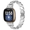 Cinturino in acciaio inossidabile ovale con diamanti per Fitbit Versa 3 (argento)