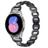 Cinturino per orologio in acciaio inossidabile con diamanti ovali da 20 mm (nero)