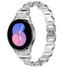 Cinturino per orologio in acciaio inossidabile con diamanti ovali da 20 mm (argento)