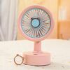 Ventilatore da tavolo USB per studenti, piccolo, con orecchie di animale sostituibili, batteria al litio multi-velocità, silenzioso, colore: orso rosa