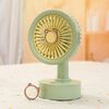 Ventilatore da tavolo USB per studenti, piccolo, con orecchie di animale sostituibili, batteria al litio multi-velocità, silenzioso, colore: orso verde