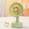 Ventilatore da tavolo USB per studenti, piccolo, con orecchie di animale sostituibili, batteria al litio multi-velocità, silenzioso, colore: cervo verde