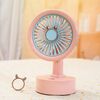 Ventilatore da tavolo USB per studenti, piccolo, con orecchie di animale sostituibili, batteria al litio multi-velocità, silenzioso, colore: cervo rosa