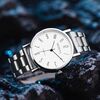 MODIYA Simple Steel Strap Quartz Men Watch, Style: Numeric Scale White